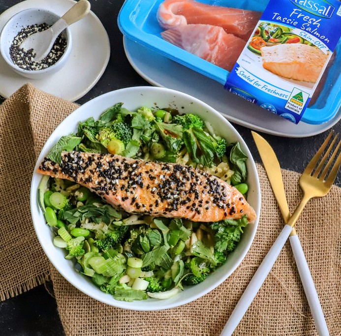 Sesame Salmon Salad Tassal Tassie Salmon