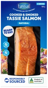 Tassal Cooked and Smoked (Hot Smoked) Tassie Salmon 150g - Natural
