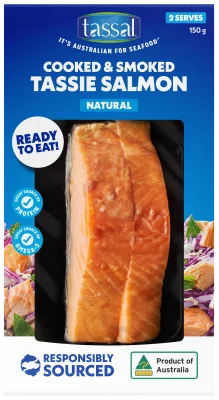 Tassal Cooked and Smoked (Hot Smoked) Tassie Salmon 150g - Natural