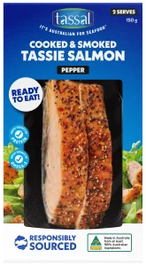 Tassal Cooked and Smoked (Hot Smoked) Tassie Salmon 150g - Pepper