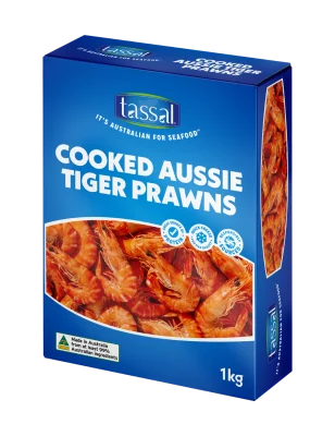 Tassal Cooked Aussie Tiger Prawns, 1kg